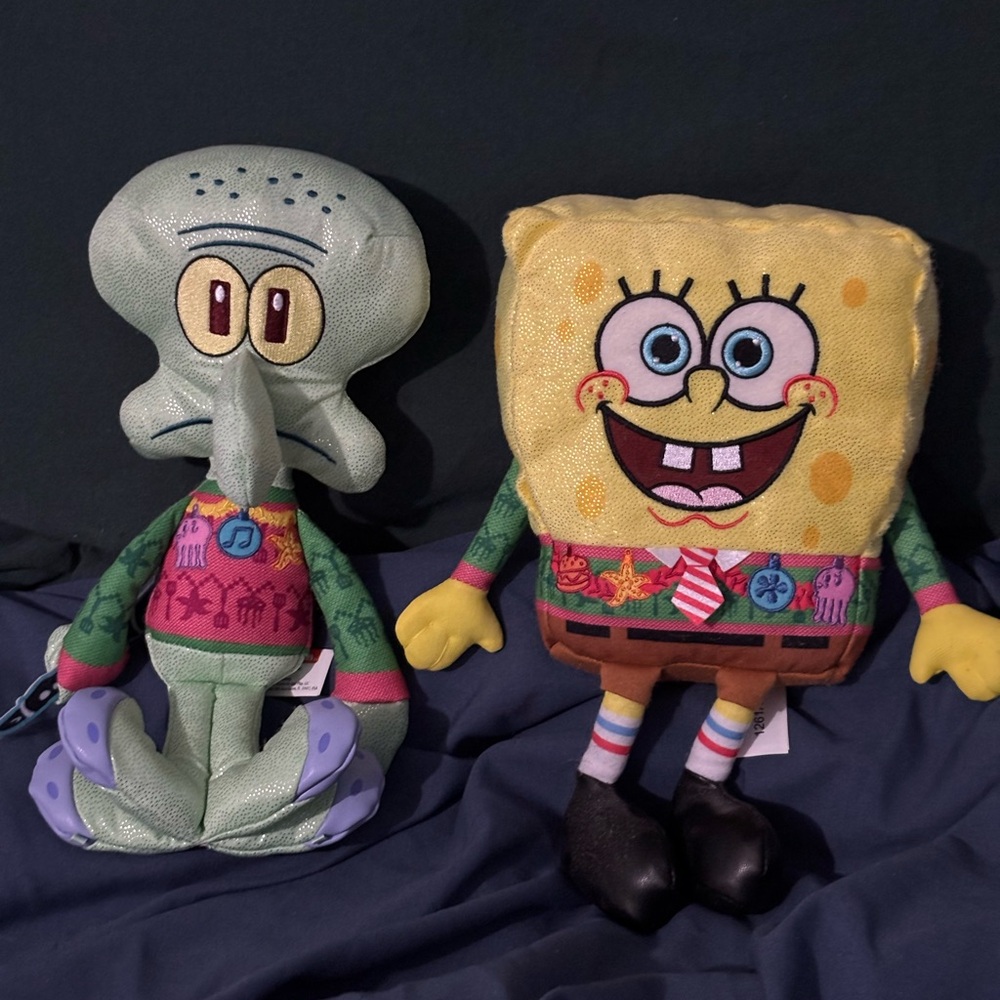 SpongeBob & Squidward Plush Duo - holiday outfits